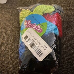(1MC25) Kids Colorful Hair Scrunchies - Multi Color Set of 6 Brand New